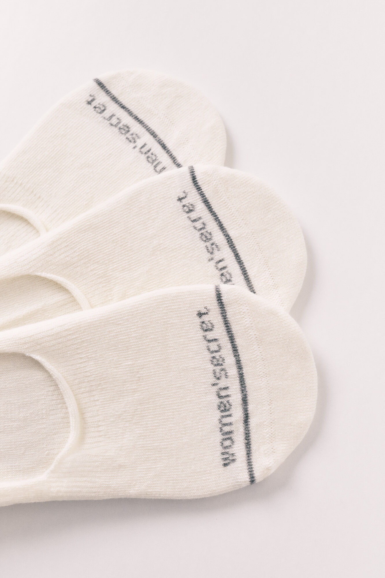 Women'secret White logo no-show 3-pack socks