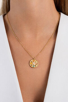 Womensecret Gold-plated steel Five Stones pendant necklace imprimé