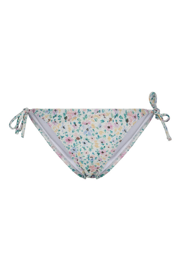 Womensecret Bikini bottoms in a floral print with side ties. marron
