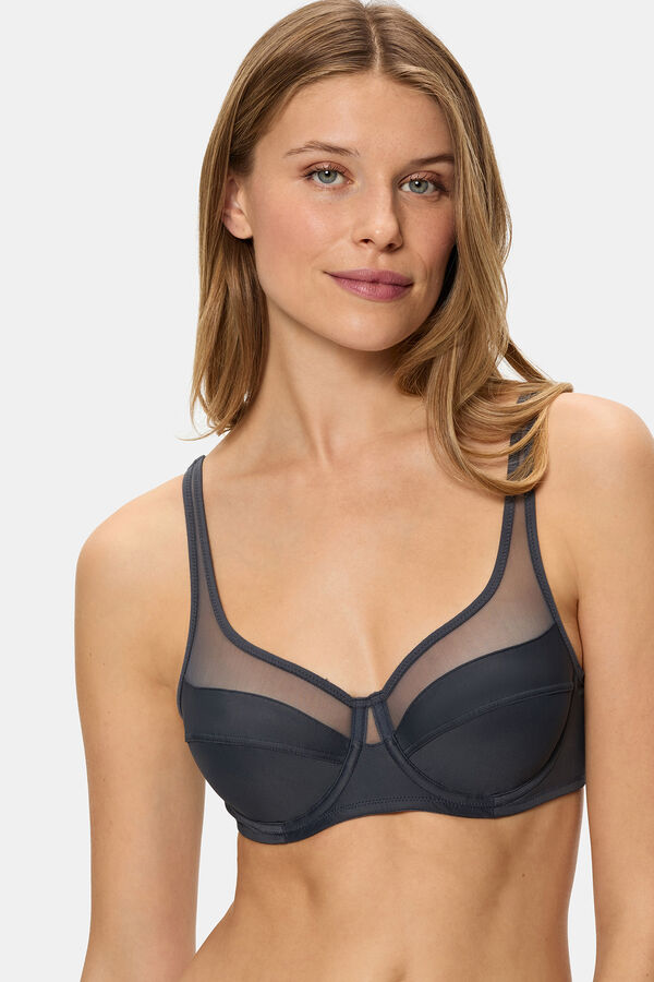 DIM Suti&atilde; generoso com aro de alta capacidade  cinzento