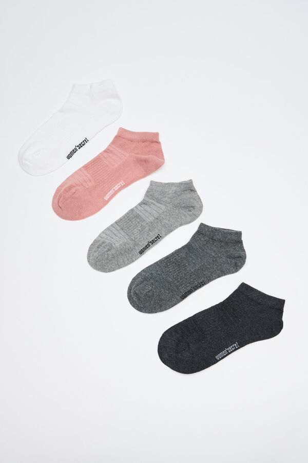 Pack 5 calcetines deportivos cortos algodón, Complementos y accesorios de  mujer