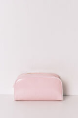 Women'secret Large pink vanity case leather toiletry bag pink