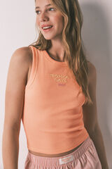 HI&BYE Orange striped cotton short pyjamas red