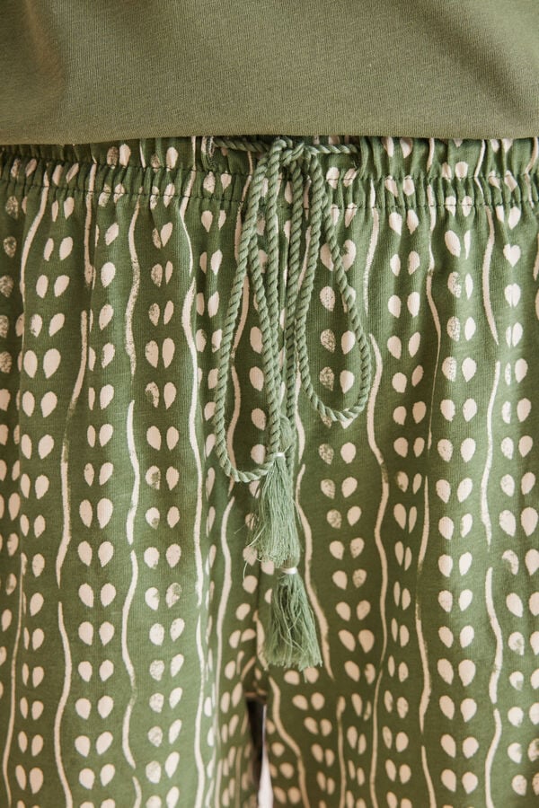 Womensecret Short cotton pyjamas with a geometric print printed