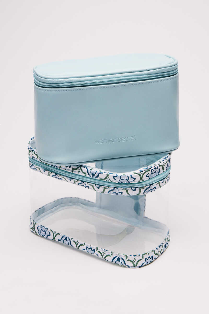 Womensecret 2-pack box-shaped vanity cases blue
