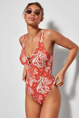 Womensecret Printed non-wired swimsuit fehér