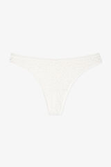 Penti Lace V Cut Normal Waist Thong Panties Bijela