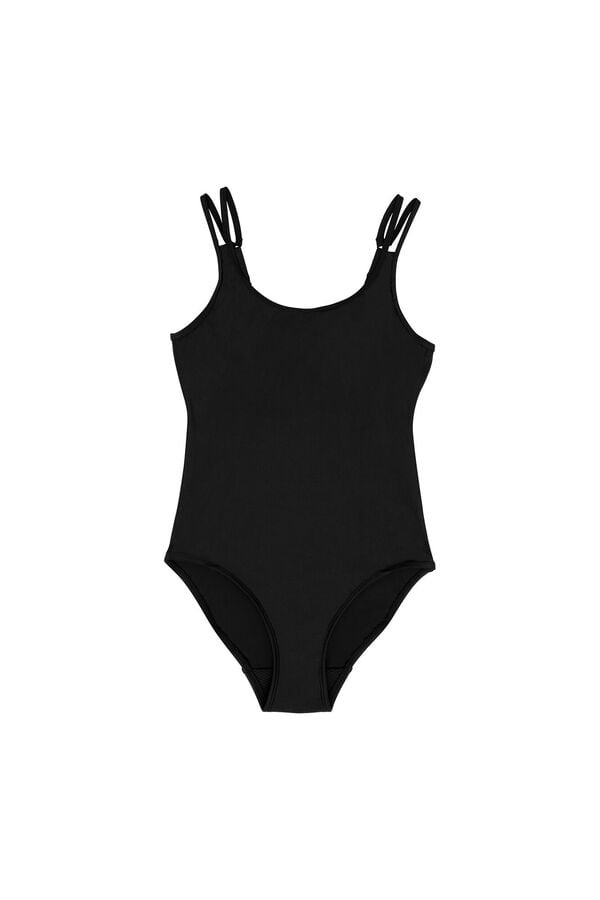 Womensecret Black recycled nylon period bikini bottoms - light to moderate absorbency  Crna