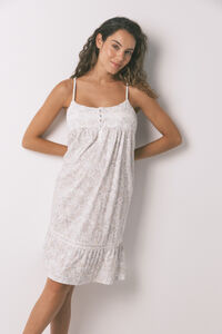 Women'secret Pink floral cotton maternity midi nightgown