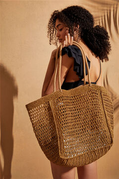 Womensecret Natural beach bag yellow