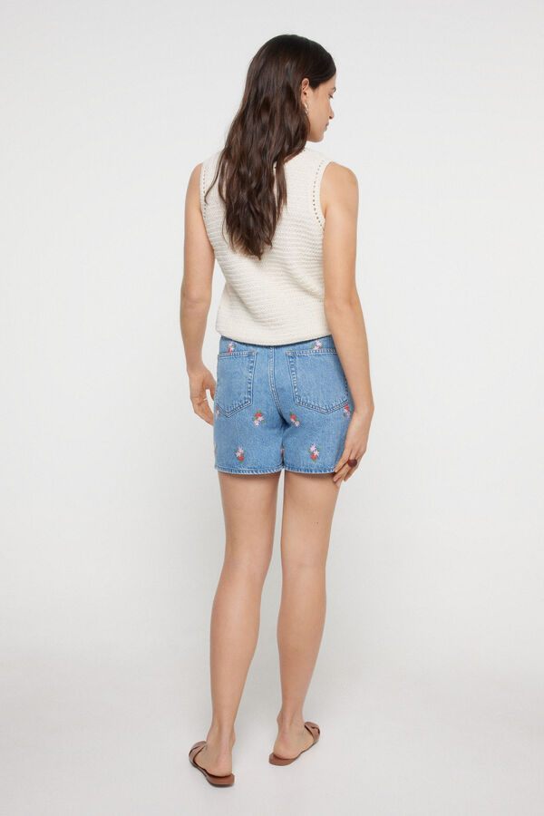 Womensecret Floral print denim shorts blue