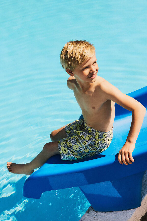 Name it print boy's swimsuit white