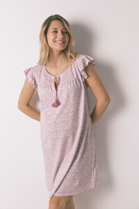 Women'secret Pink cotton "maternity" ruffle nightgown