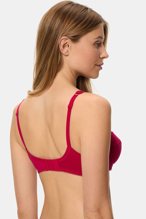 DIM Sujetador de gran capacidad, con aros Generous Algod&oacute;n Org&aacute;nico  rojo