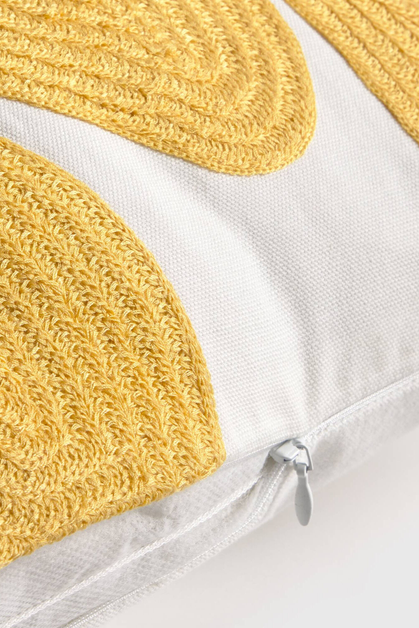 Textura Funda coj&iacute;n algod&oacute;n flores bordadas