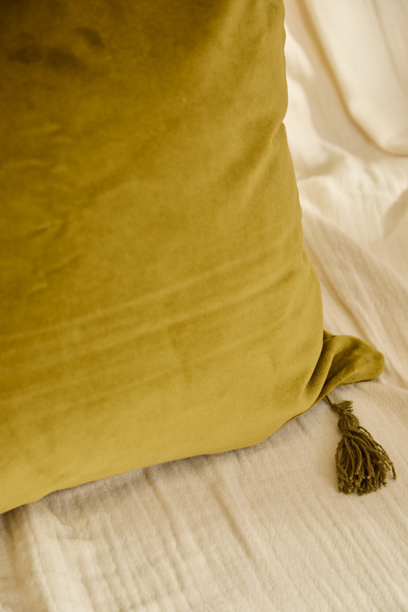 Calma House Funda de coj&iacute;n rectangular de terciopelo verde Velour