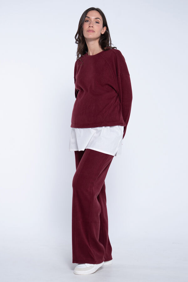 Ohma! Maternity wide-knit trousers red