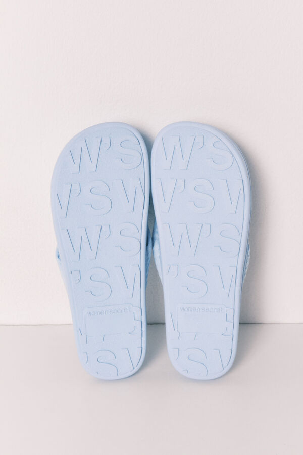 Women'secret Blue volume tie slippers blue