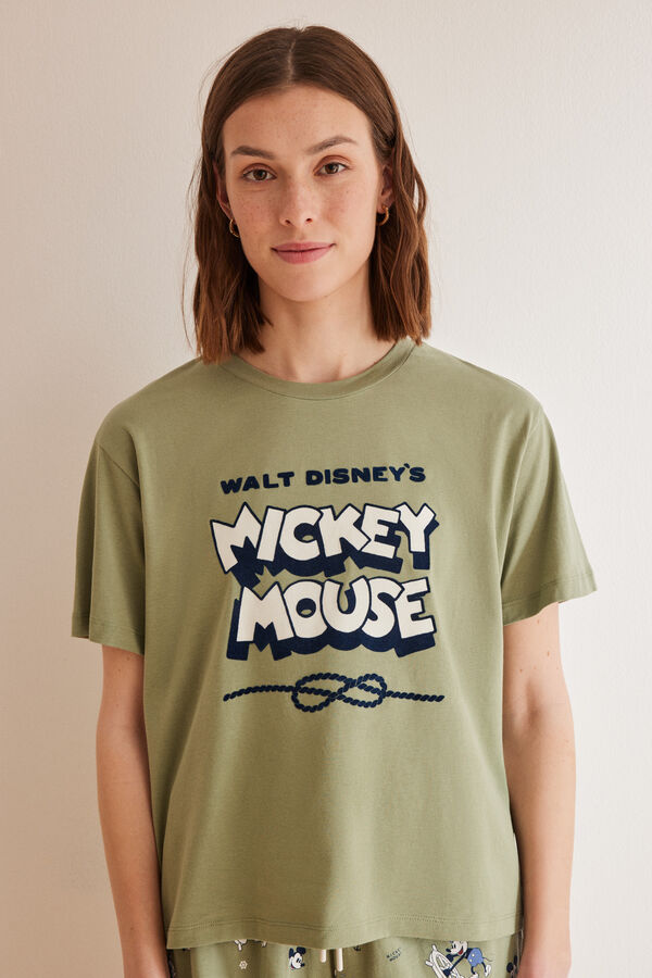 Womensecret Pijama curto 100% algodão Mickey Mouse verde