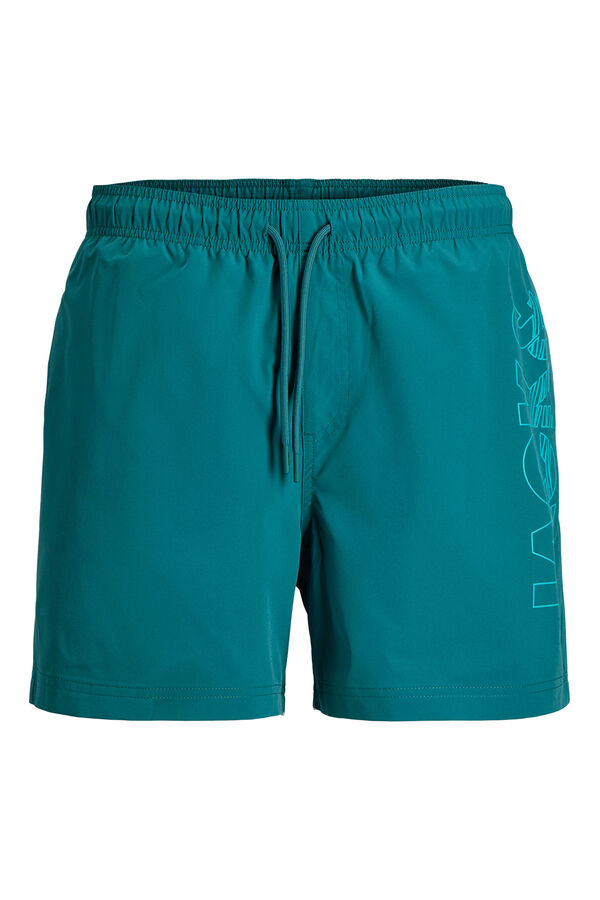 Jack & Jones Contrast logo detail swimwear blue