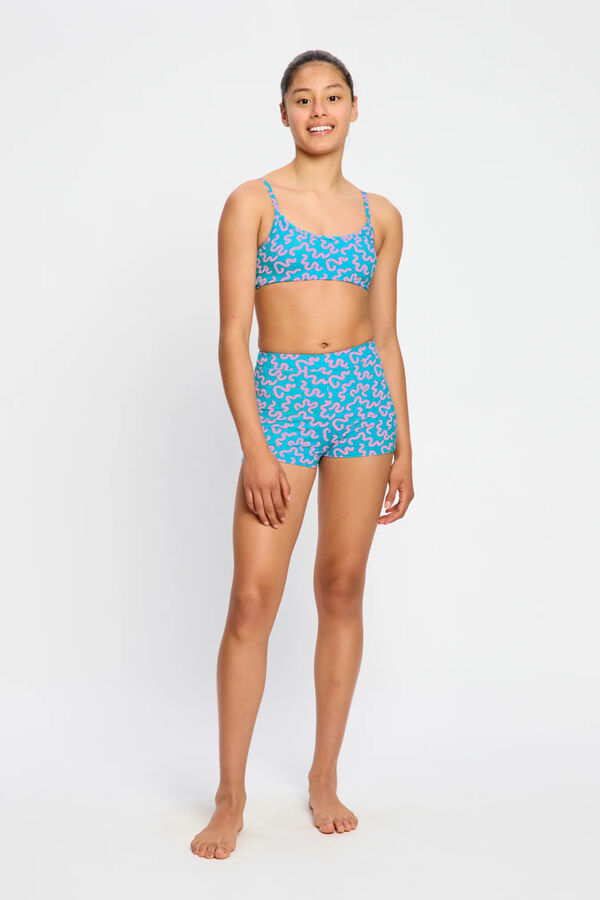 Modibodi Round neck bikini top blue