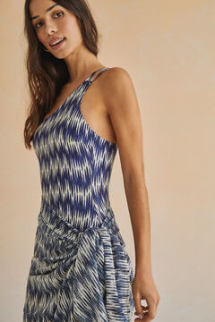 Womensecret Pareo 100 % Baumwolle Ikat-Print Blau
