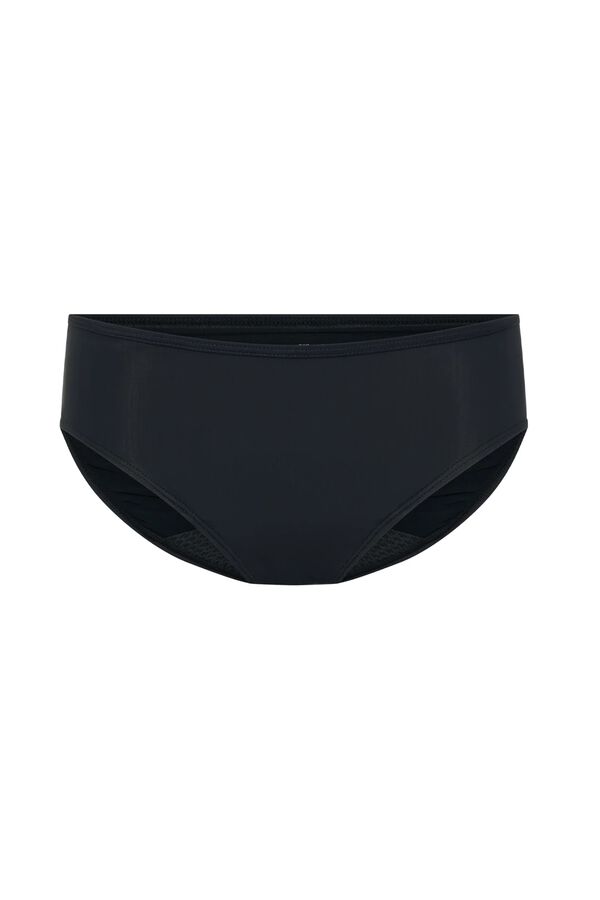 Modibodi Blue bamboo super flow high lace period panty blue