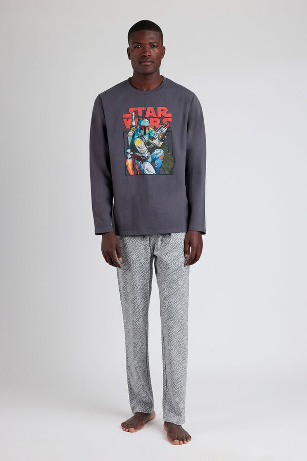 Admas Pijama largo Boba Fett para hombre gris