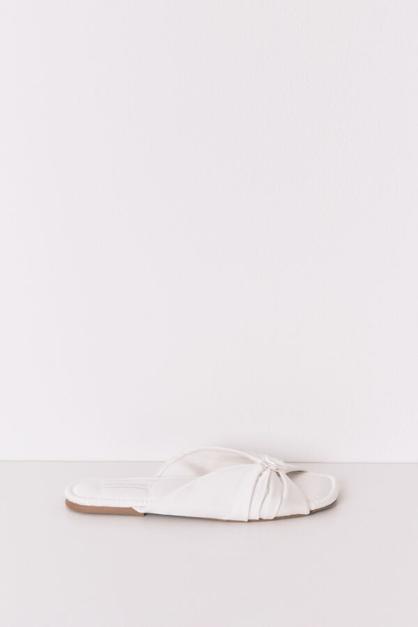 Women'secret Satin mule slippers in White beige