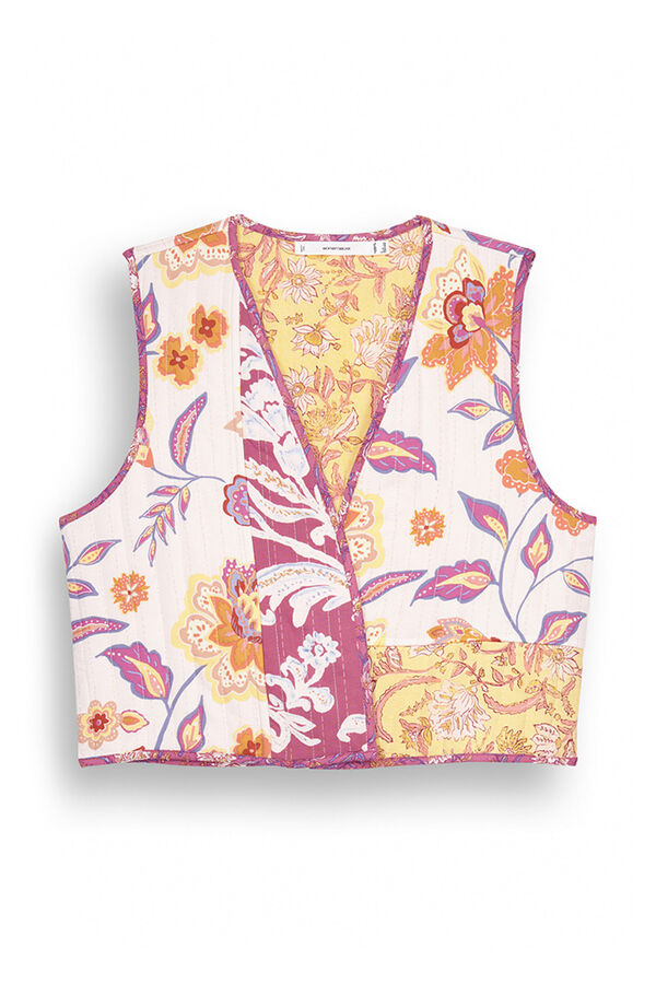 Womensecret Padded patchwork gilet printed