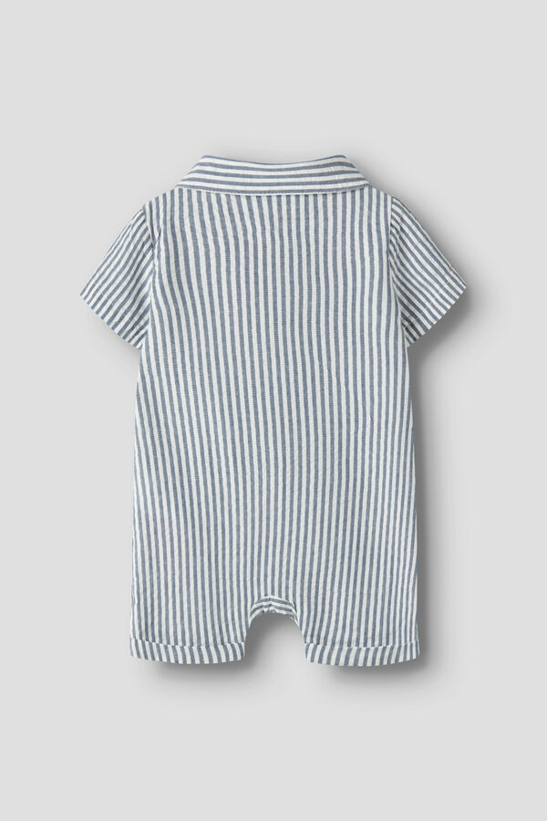 Name it Striped buttoned baby jumpsuit blue