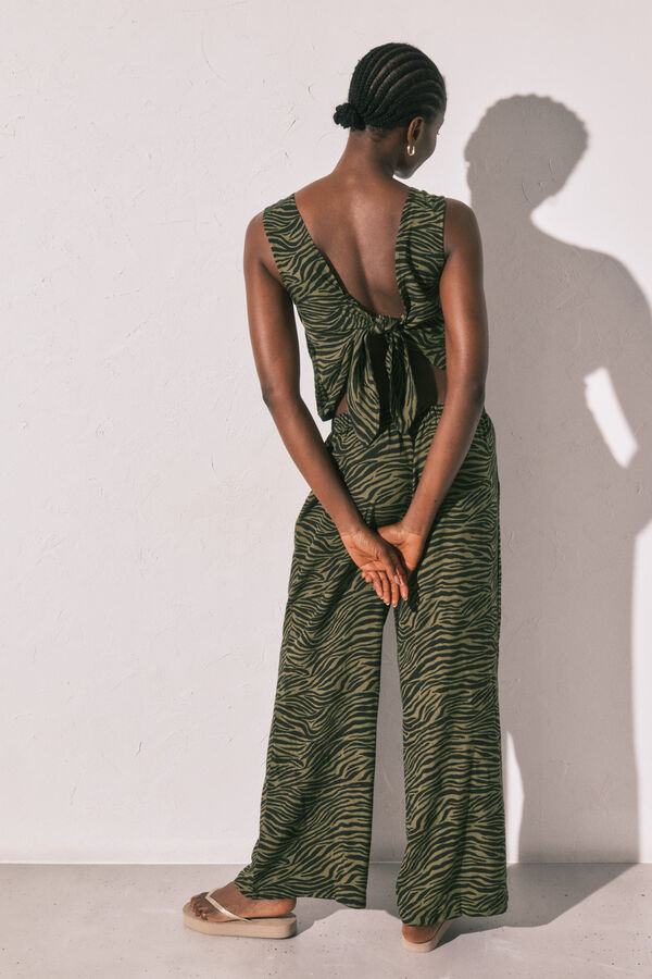 Women'secret Combinaison longue imprim&eacute; animal noir