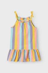 Womensecret Girls' short striped print dress Plava