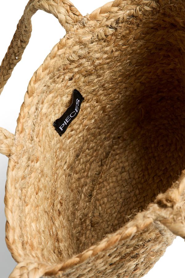 Pieces Jute-Strandtasche Nude