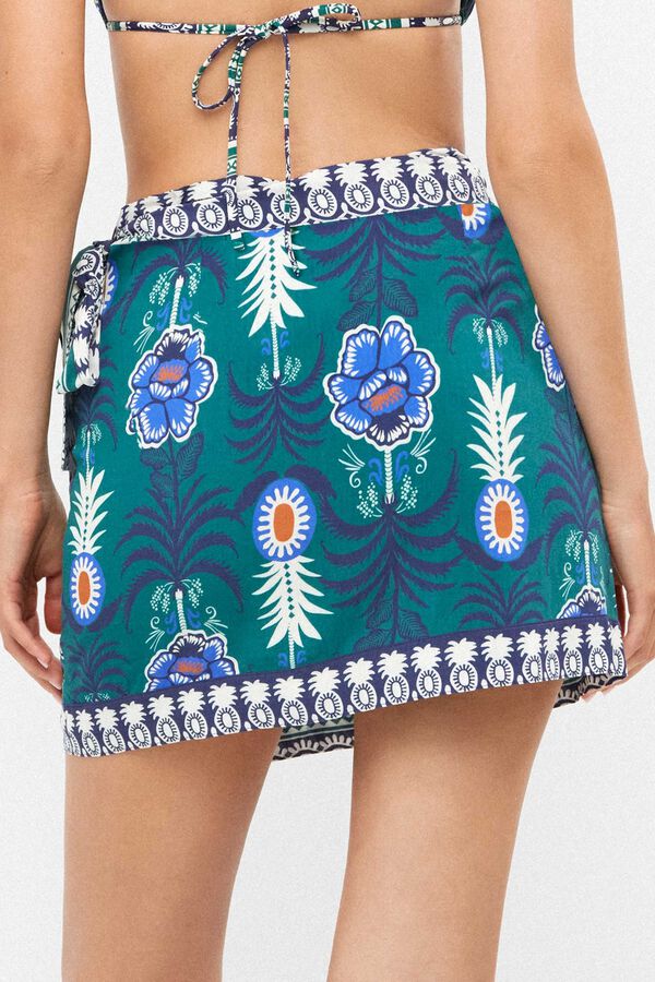 Gisela Pineapple print short skirt white