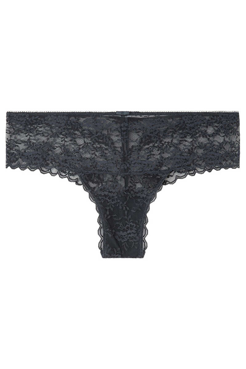 Womensecret Brazilian wide side lace panty grey