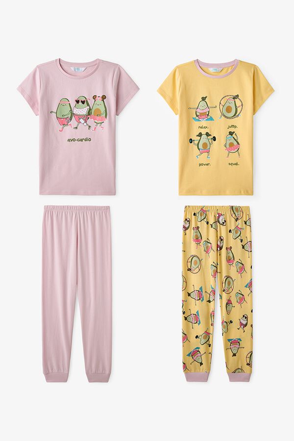 Penti Pack 2 pijamas infantiles aguacates amarillo