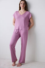 Penti Conjunto de pijama largo lila flores morado/lila
