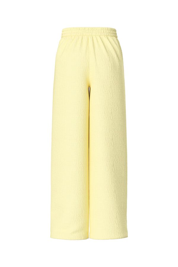Pieces Pantalones anchos c&oacute;modos algod&oacute;n amarillo
