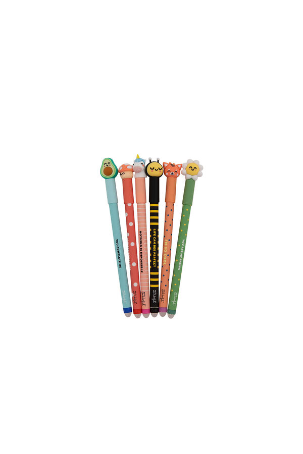 Mr. Wonderful Set of 6 Bo-Bo erasable pens - Animals printed