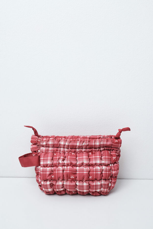 Women'secret Red plaid medium vanity case printed