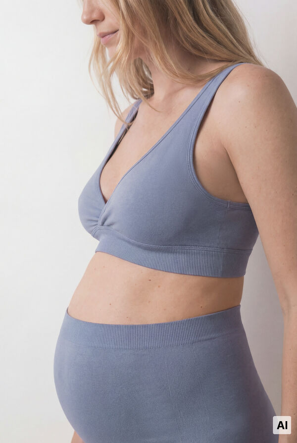 Women'secret Cueca alta maternity azul azul