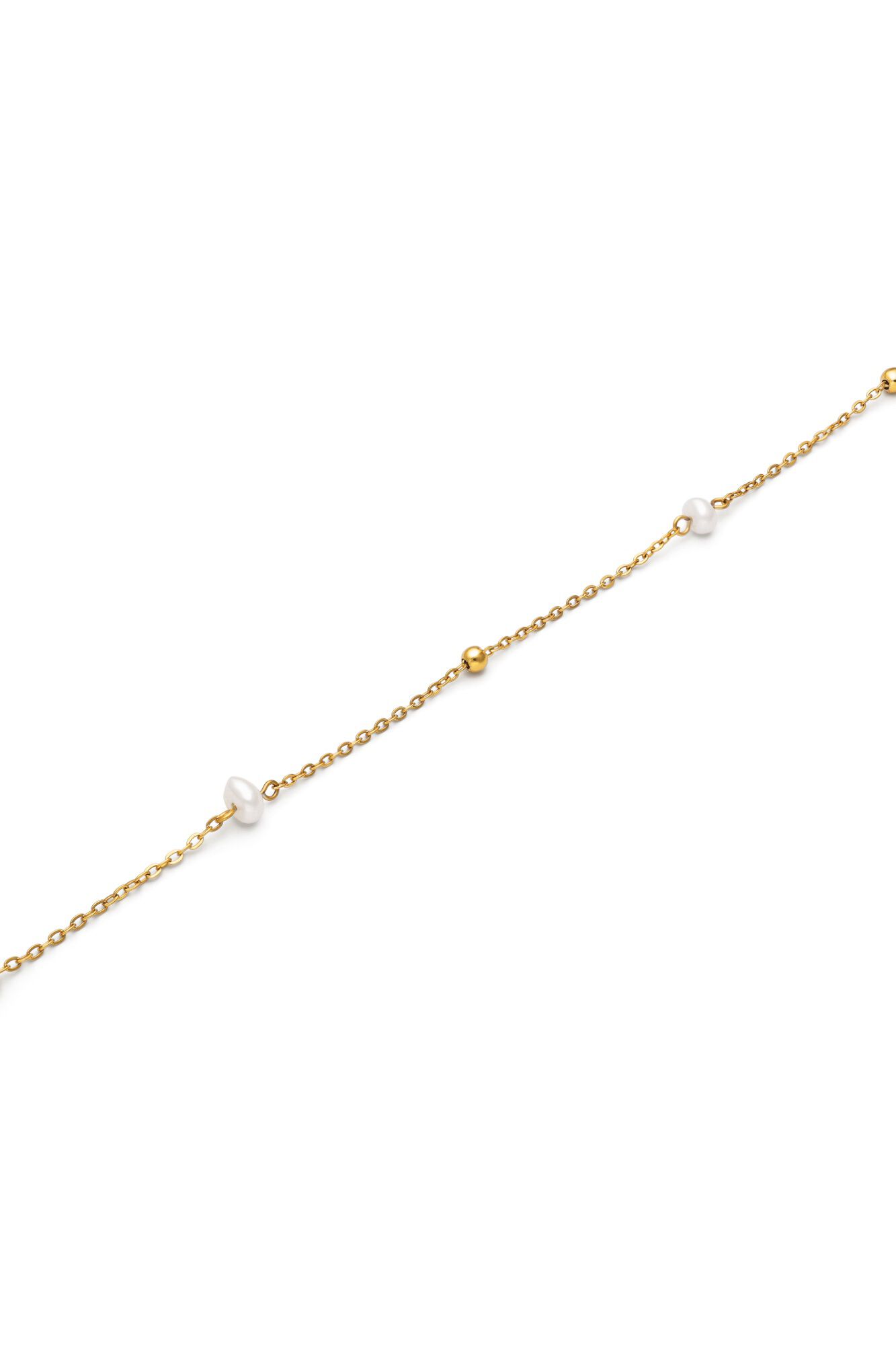 Singularu Goldene Edelstahl-Fu&szlig;kette Little Pearl