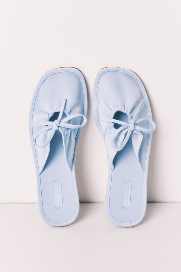 Women'secret Zapatillas casa sat&eacute;n azul marino azul