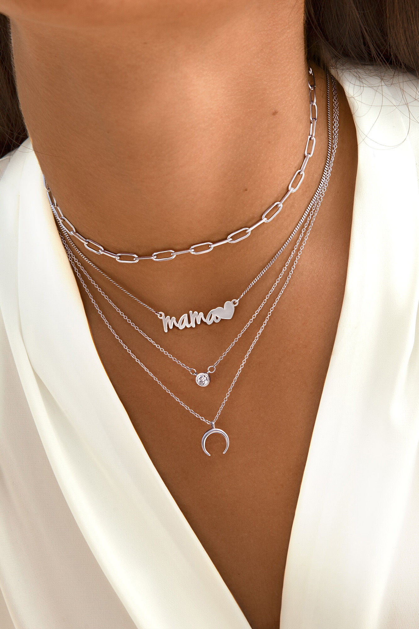 Singularu Collar Mam&aacute; Heart Plata