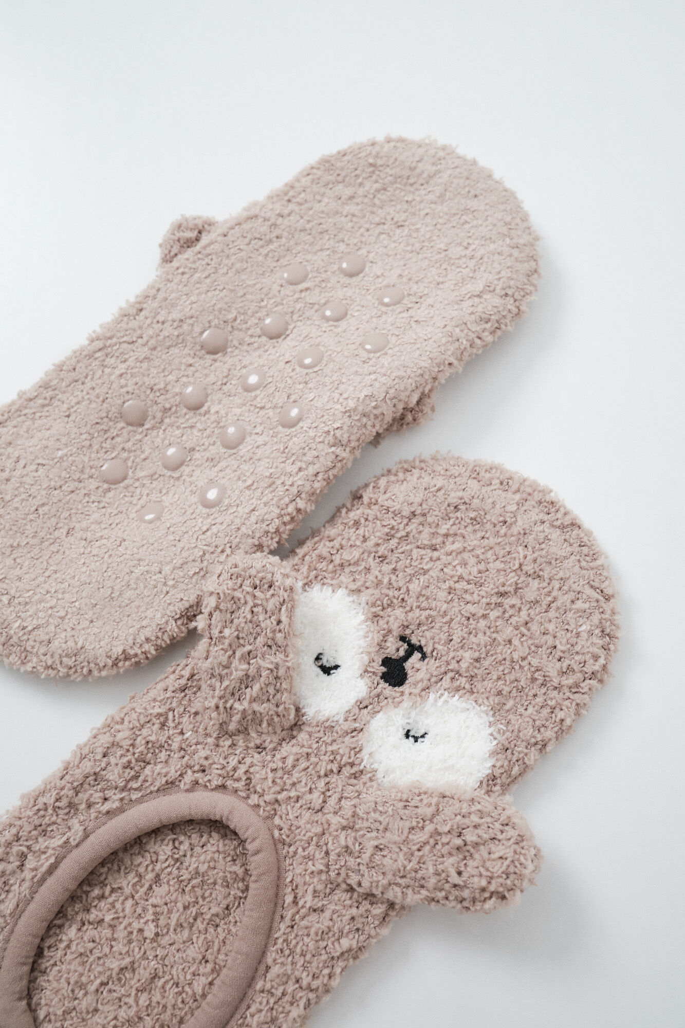 Women'secret Brown dog slip-on socks