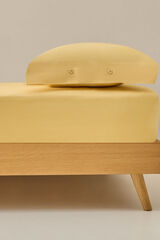 Textura S&aacute;bana bajera ajustable algod&oacute;n org&aacute;nico amarillo