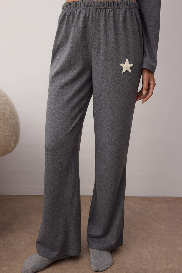 Trendyol Conjunto pijama estrellas bordadas gris gris
