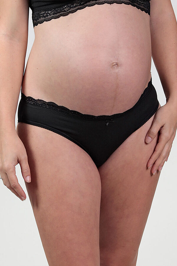 Womensecret Maternity panty with lace details Crna