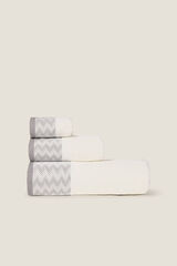 Textura Zickzack- Handtuch Wei&szlig;